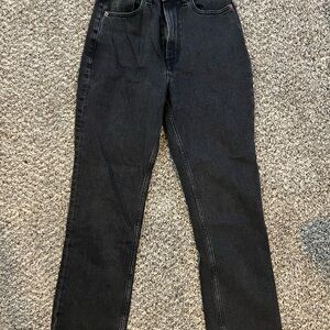 Abercrombie & Fitch Black Ankle Straight Curve Love High-Rise Jeans